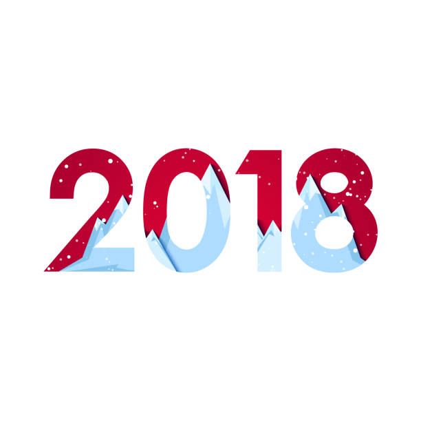 istock Paper cut 2018 New Year mountains and snow on the background 891307072