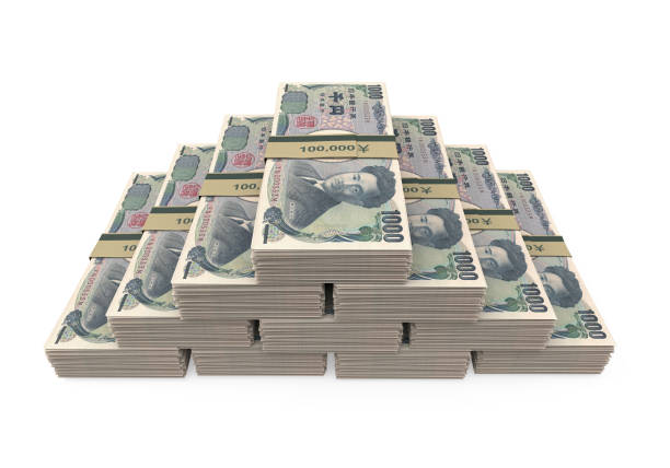 istock Stacks of 1000 Japanese Yen Banknotes Isolated 891310496