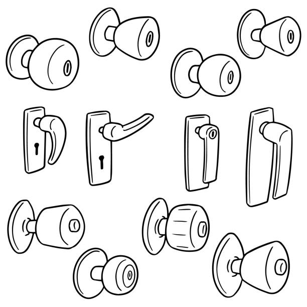 door knobs vector set of door knobs door handle stock illustrations