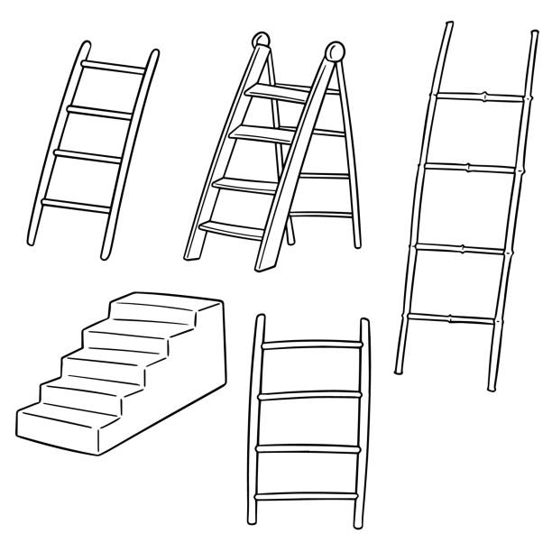 ilustrações de stock, clip art, desenhos animados e ícones de ladder - degraus ilustrações
