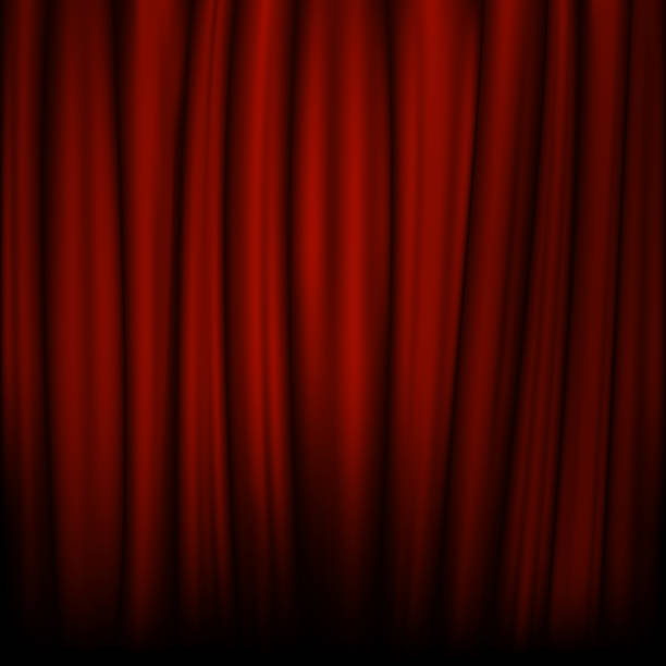 istock Red velvet curtain with stage. Spotlight on stage curtain. Vector illustration. 891319416