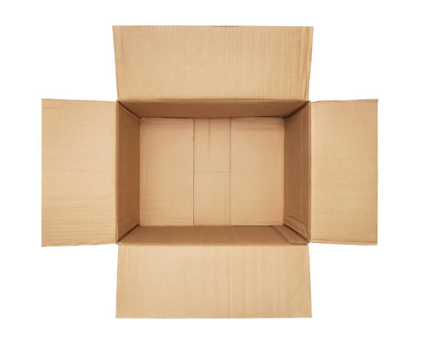 엠티 판지 상자 흰색 바탕에 그림자와 - packaging freight transportation box moving office 뉴스 사진 이미지