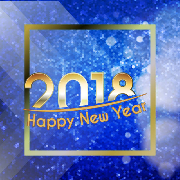 Happy New Year 2018 background vector art illustration