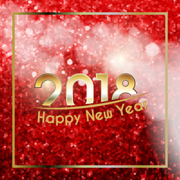 Happy New Year 2018 background vector art illustration