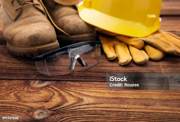 Safety First Stock Photo - Download Image Now - Carpentry, Hardhat, Protective Glove