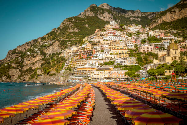 istock Amalfi Coast - beach in Positano town in Italy 891337614