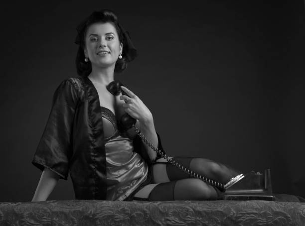 istock Beautiful woman in retro style. 891337982