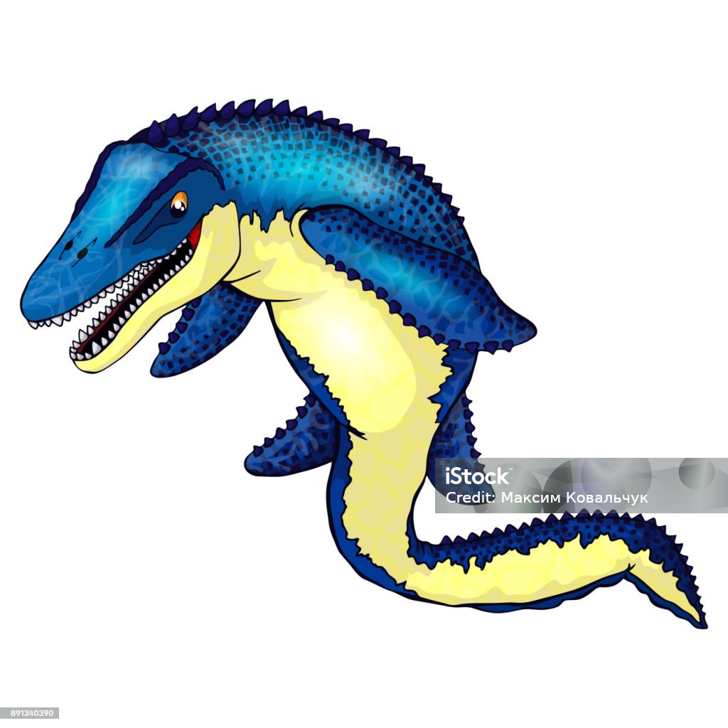 Phim Hoạt Hình Dễ Thương Mosasaurus Hình Minh Họa Bị Cô Lập Của ...