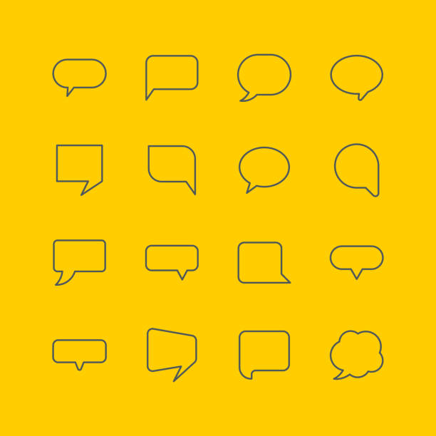 Speech bubble icons Speech bubble icons, vector illustration. comic book outline stock illustrations