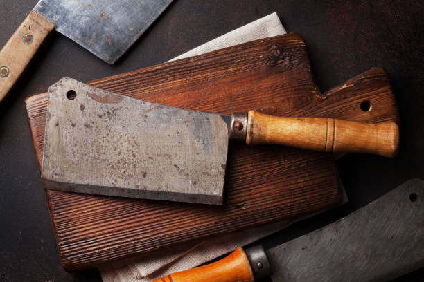 istock Butcher. Vintage meat knives 891344050