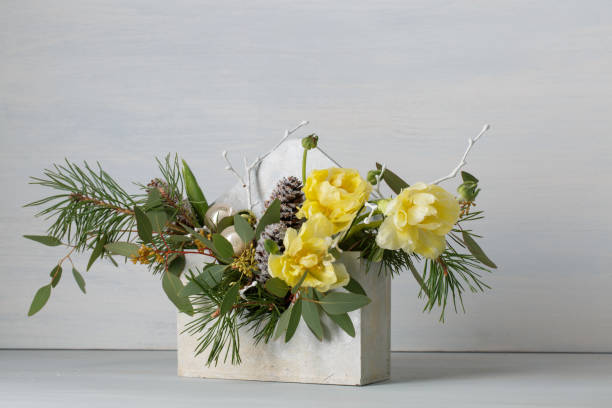 istock decorative bouquet in a wooden box 891345082