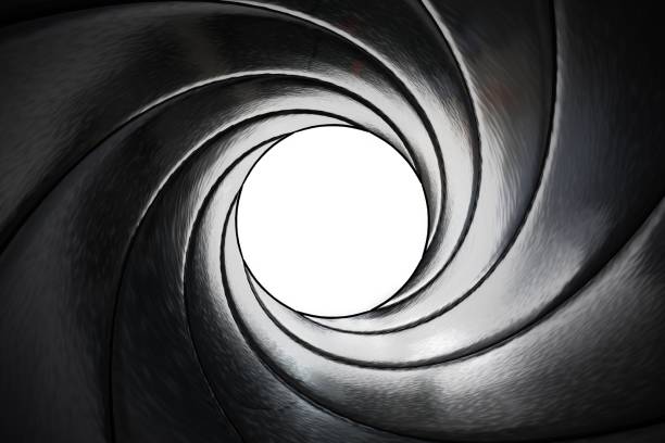 istock View through twisted gun barrel. 3D rendered illustration. 891348710
