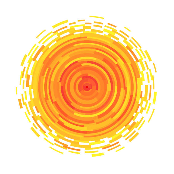 абстрактный символ солнца. - warm color illustrations stock illustrations