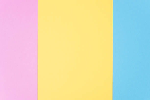 istock Flat lay, pink, yellow and blue paper pastel colors for texture background. 891352328