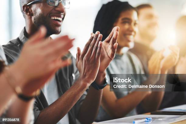 Theyre All Left Amazed After That Presentation Stock Photo - Download Image Now - Celebration, Clapping, Applauding