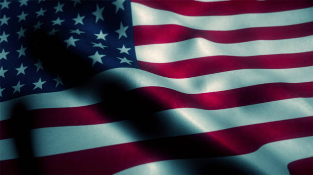 istock Close Up Waving American Flag 891357154