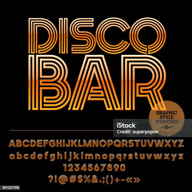 Vector Icon With Text Disco Bar Stock Illustration - Download Image Now - Nightclub, Disco Dancing, Alphabet