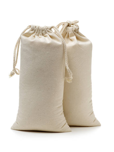 istock Fabric cotton small bag isolated on white background 891357200