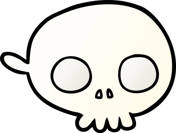 ilustrações de stock, clip art, desenhos animados e ícones de cartoon spooky skull mask - scroll shape frame skull decoration