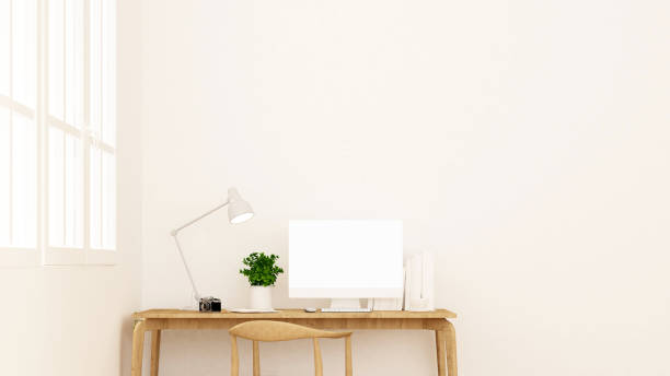 istock workplace beside window in apartment or home - Interior design for artwork - 3D Rendering 891373110