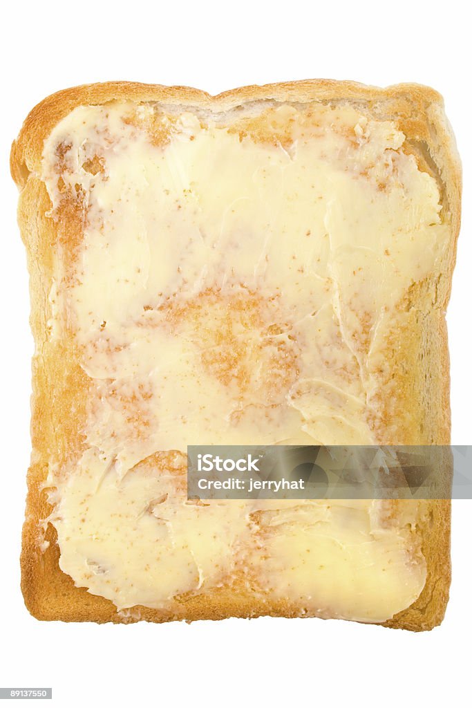 Buttered White Toast plan view  Baked Stock Photo