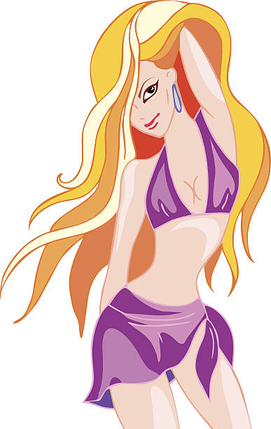 Sensual girl vector art illustration