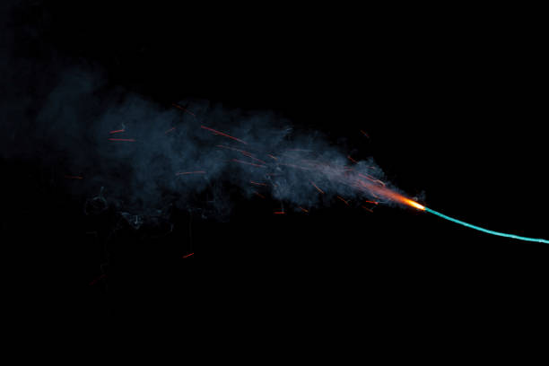 istock Burning fuse with sparks isolated on black background 891381054