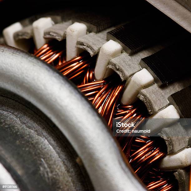 Inside Electric Motor Stock Photo - Download Image Now - Close-up, Color Image, Copper