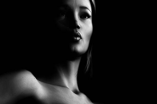 istock Digital Woman's Face in Black and White 89138313