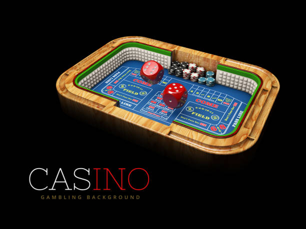 istock Casino dice table with red Dices. Casino Games, 3D Illustration 891385252