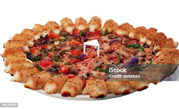 Party Pizza Stock Photo - Download Image Now - Cheese, Color Image, Cut Out