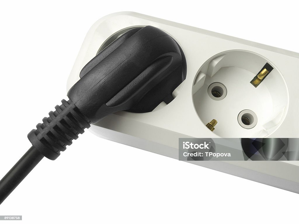 Conector macho y conector hembra de contacto eléctricos - Foto de stock de Acero libre de derechos