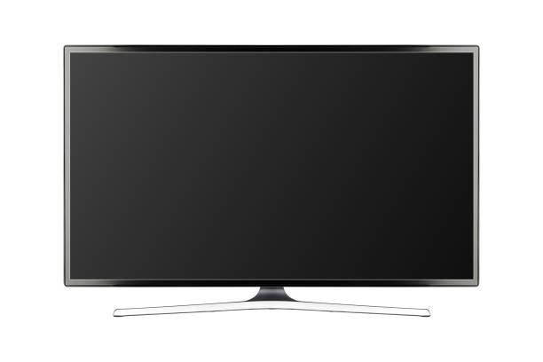 TV 4K flat screen lcd or oled, plasma realistic illustration, Black blank HD monitor mockup TV 4K flat screen lcd or oled, plasma realistic illustration, Black blank HD monitor mockup, Modern video panel black flatscreen with clipping path full hd format stock pictures, royalty-free photos & images