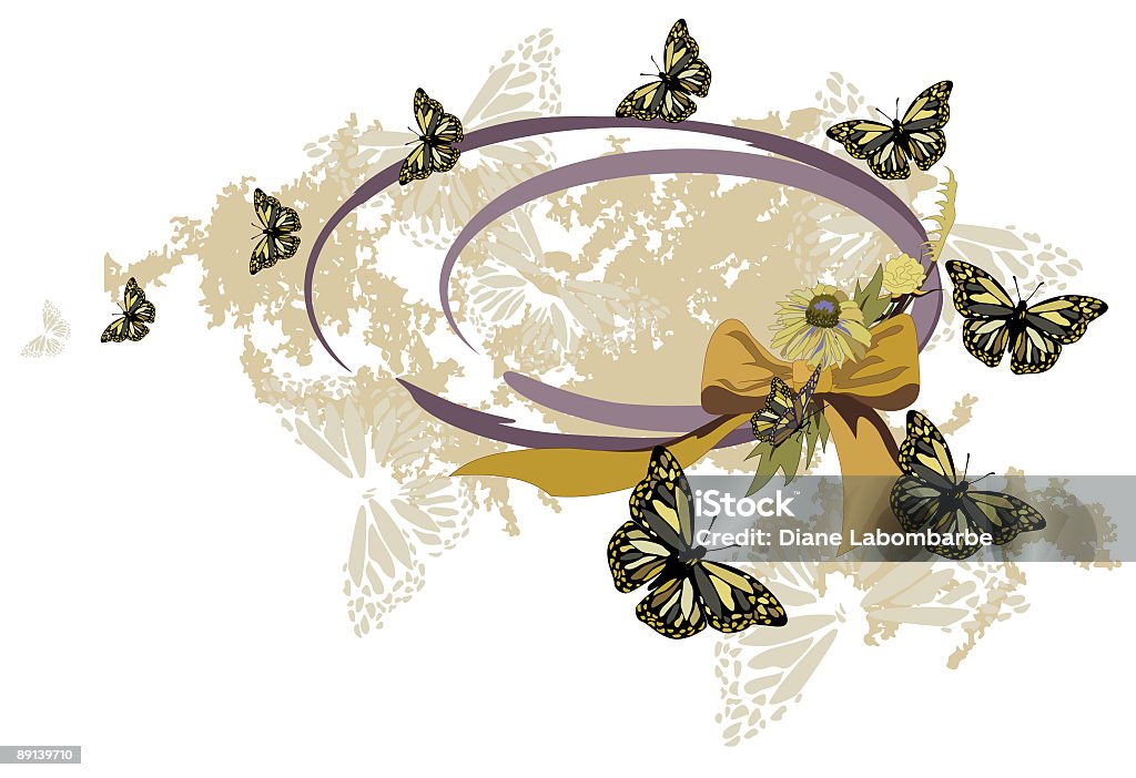Пастельный Оправа «бабочка» - Стоковые иллюстрации Бабочка роялти-фри