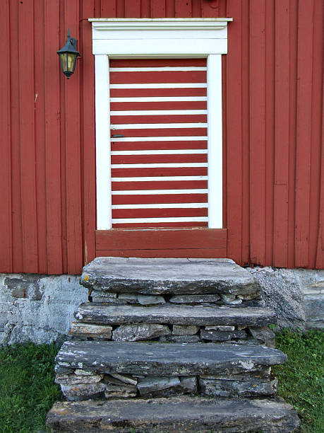 Traditional icelandic wooden facade, Siglufjordur, north of Iceland.