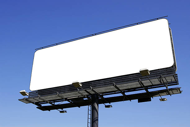 blank billboard [ mit der path ] - metal billboard adboard marketing stock-fotos und bilder