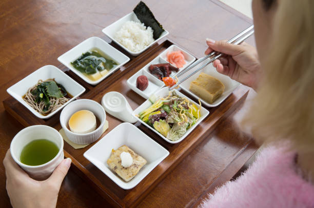istock Japanese breakfast. Typical set of japanese healthy breakfast 891404066