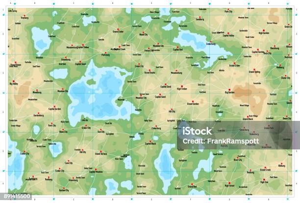 Natural Color Maps Natural Color Generic Topographic Map Stock Illustration - Download ...