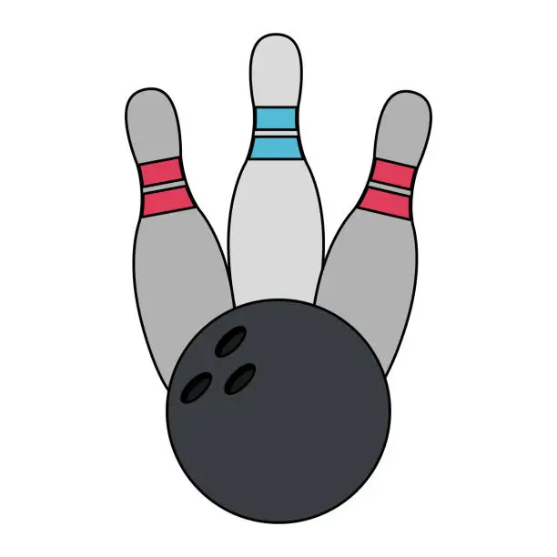 Vector illustration of Sport bowling ball and pins