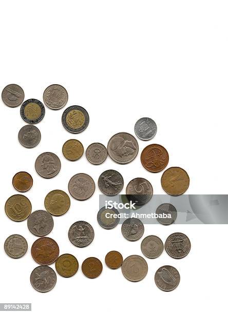 Монета Фоны — стоковые фотографии и другие картинки Английская монета - Английская монета, Без людей, Белый фон