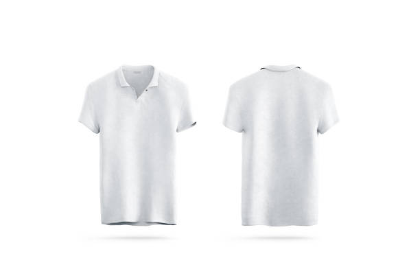 istock Blank white polo shirt mock up isolated, front and back 891426546
