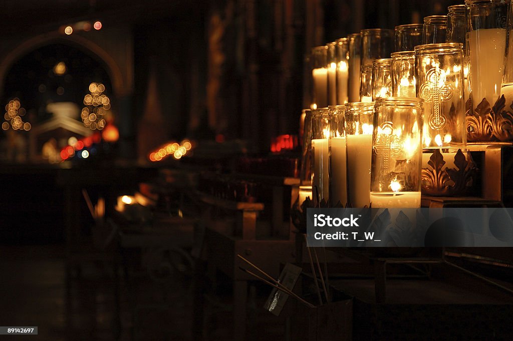 Church Candles  Night Stock Photo