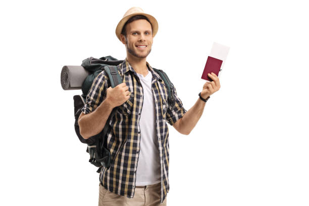 istock Tourist with a backpack and a passport 891428906
