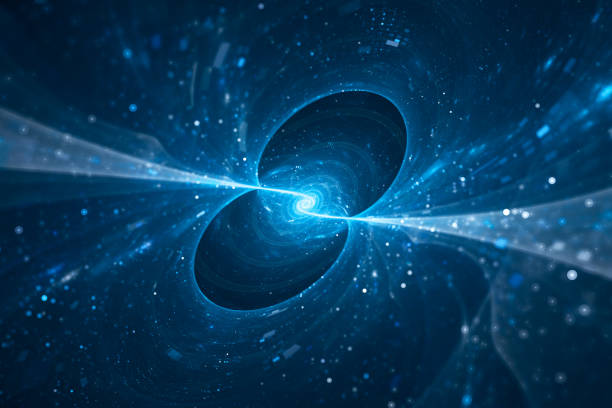 azul brillante giro espiral fuente de energía en el espacio - onda gravitacional fotografías e imágenes de stock