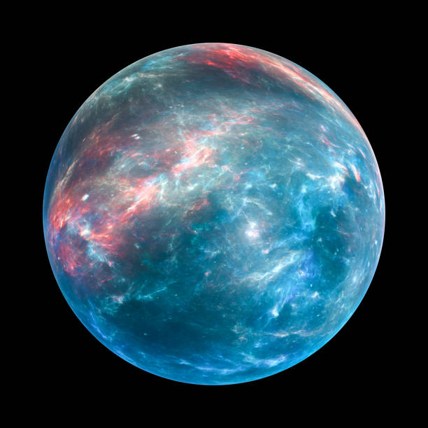 istock Colorful exoplanet insolated on black 891430666