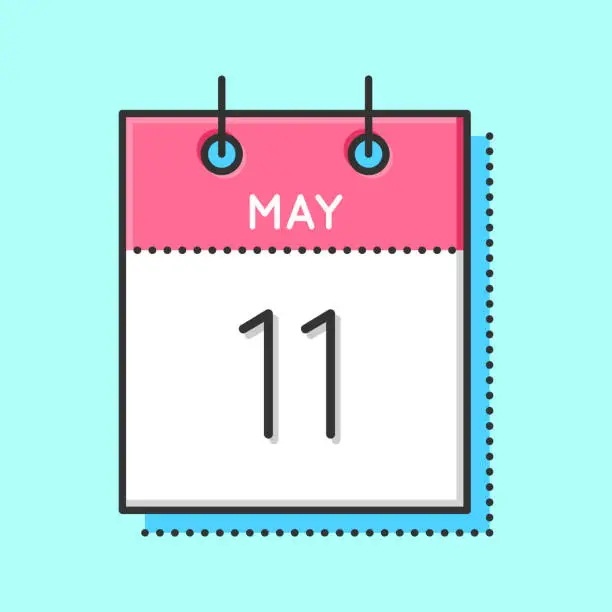Vector illustration of May Calendar Icon