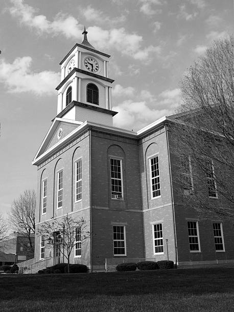 Old Courthouse black and white stock photo