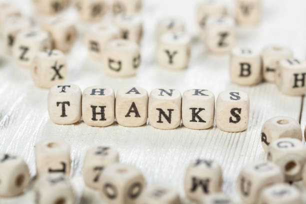 istock Thanks word written on wood block. 891433672