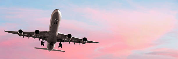 istock jet airplane landing at dusk 89143434