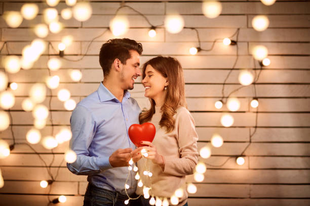 Young couple on Valentine's Day. stock photo